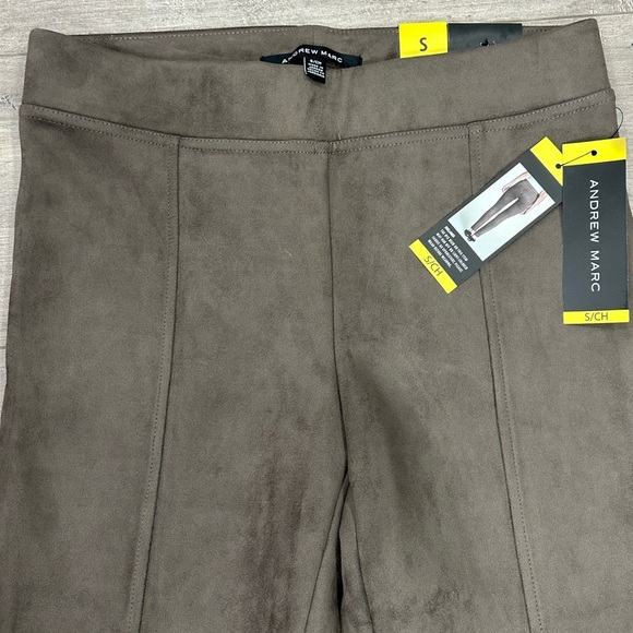 Andrew Marc Women's 4 -6 Small Faux Suede Pull On Ponte Leggings Pants Taupe NWT - Picture 5 of 12